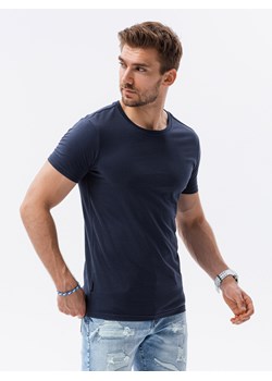 T-shirt męski bawełniany BASIC - granatowy S1224 ze sklepu ombre w kategorii T-shirty męskie - zdjęcie 143074057