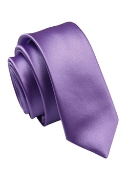 Krawat (Śledź) Męski 5 cm, Satynowy Wrzos, Wąski, Gładki -ALTIES KRALTStani0792 ze sklepu JegoSzafa.pl w kategorii Krawaty - zdjęcie 143181638