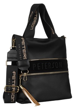 Shopper damski z szerokim, logowanym paskiem — Peterson ze sklepu rovicky.eu w kategorii Torby Shopper bag - zdjęcie 143184698