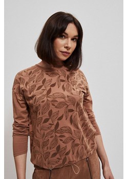Bluzka z długim rękawem w roślinny wzór ze sklepu Moodo.pl w kategorii Bluzki damskie - zdjęcie 143223339