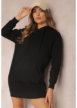 Czarna Bluza Długa z Kapturem Firro ze sklepu Renee odzież w kategorii Bluzy damskie - zdjęcie 143243107
