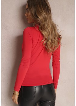 Czerwona Bluzka z Półgolfem i Marszczeniem Morges ze sklepu Renee odzież w kategorii Swetry damskie - zdjęcie 143243205