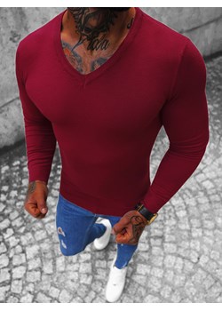 Sweter męski bordowy OZONEE NB/MMB601/7 ze sklepu ozonee.pl w kategorii Swetry męskie - zdjęcie 143247705