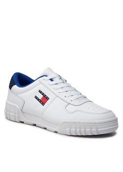 Sneakersy Tommy Jeans - Retro Leather Cupsole EM0EM01068 White YBR ze sklepu eobuwie.pl w kategorii Buty sportowe męskie - zdjęcie 143270798