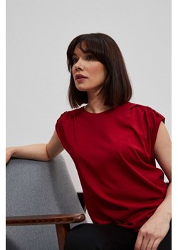 Bawełniana bluzka z krótkim rękawkiem ze sklepu Moodo.pl w kategorii Bluzki damskie - zdjęcie 143281456