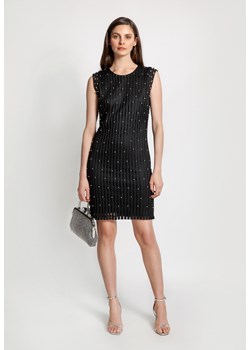 Czarna wieczorowa sukienka ze srebrnymi koralikami ze sklepu Molton w kategorii Sukienki - zdjęcie 143293948