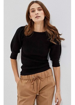 Sweter z bufiastymi rękawami 3658, Kolor czarny, Rozmiar XS, Moodo ze sklepu Primodo w kategorii Swetry damskie - zdjęcie 143301148