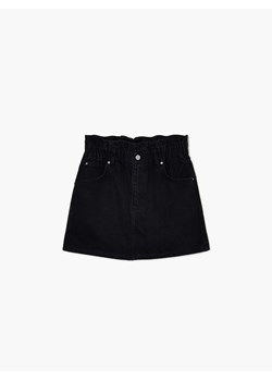 Cropp - Jeansowa czarna spódnica paperbag - czarny ze sklepu Cropp w kategorii Spódnice - zdjęcie 143322785