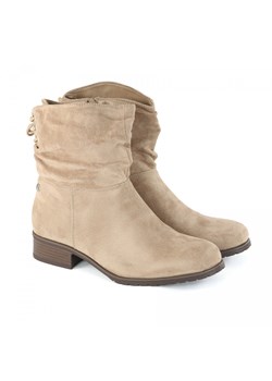 Botki damskie 21BT35-4257 beżowe ze sklepu ButyButy.pl w kategorii Botki - zdjęcie 143344677