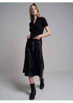 Spódnica damska ze skóry ekologicznej midi czarna Tiara 906 ze sklepu Big Star w kategorii Spódnice - zdjęcie 143347197