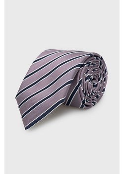 BOSS krawat jedwabny kolor fioletowy ze sklepu ANSWEAR.com w kategorii Krawaty - zdjęcie 143388636