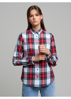 Koszula damska z bawełny organicznej w kratę Wieruszka 603 ze sklepu Big Star w kategorii Koszule damskie - zdjęcie 143420067