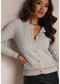 Szary Kardigan Mariann ze sklepu Renee odzież w kategorii Swetry damskie - zdjęcie 143480847