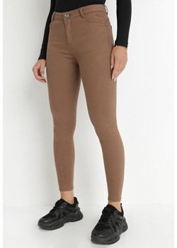 Ciemnobrązowe Spodnie Skinny Commins ze sklepu Born2be Odzież w kategorii Spodnie damskie - zdjęcie 143484896