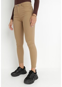 Beżowe Spodnie Skinny Commins ze sklepu Born2be Odzież w kategorii Spodnie damskie - zdjęcie 143484917
