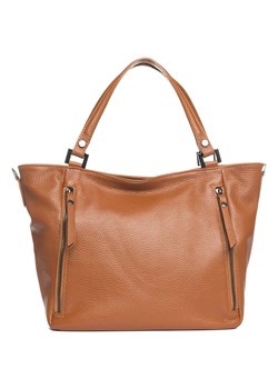 Skórzany shopper bag "Alserio" w kolorze jasnobrązowym - 42 x 26 x 14 cm ze sklepu Limango Polska w kategorii Torby Shopper bag - zdjęcie 143543938