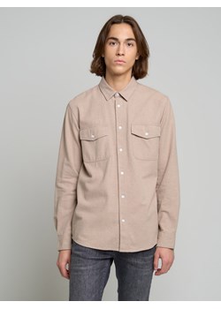 Koszula męska flanelowa beżowa Gower 800 ze sklepu Big Star w kategorii Koszule męskie - zdjęcie 143553227