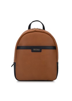 Damski plecak z ekoskóry dwukolorowy brązowo-czarny ze sklepu WITTCHEN w kategorii Plecaki - zdjęcie 143554005