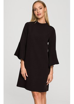 Czarna sukienka z szerokimi rękawami M698, Kolor czarny, Rozmiar L, MOE ze sklepu Primodo w kategorii Sukienki - zdjęcie 143566327