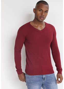 Bordowy Sweter Euphialla ze sklepu Born2be Odzież w kategorii Swetry męskie - zdjęcie 143588328