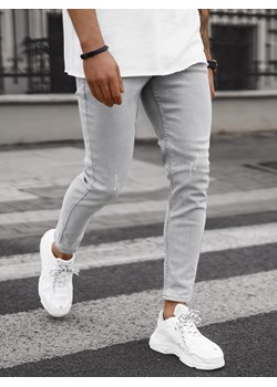Spodnie jeansowe męskie szare OZONEE DO/2438 ze sklepu ozonee.pl w kategorii Jeansy męskie - zdjęcie 143593095