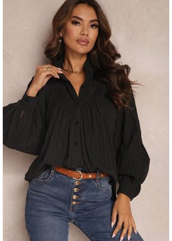 Czarna Koszula Oversize z Bawełny Endona ze sklepu Renee odzież w kategorii Koszule damskie - zdjęcie 143610616
