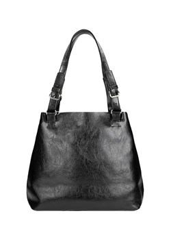 Skórzany shopper bag w kolorze czarnym - (S)34 x (W)31 x (G)15 cm ze sklepu Limango Polska w kategorii Torby Shopper bag - zdjęcie 143662969