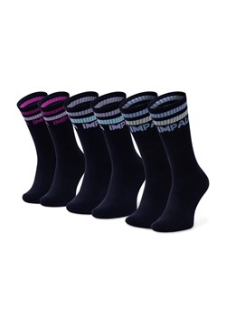 Zestaw 3 par wysokich skarpet damskich IMPALA - Stripe Sock 3 Pack IM787000  Black ze sklepu eobuwie.pl w kategorii Skarpetki damskie - zdjęcie 143694585