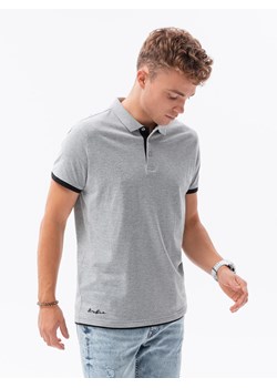 Koszulka męska polo bawełniana - jasnoszara V7 S1382 ze sklepu ombre w kategorii T-shirty męskie - zdjęcie 143697457
