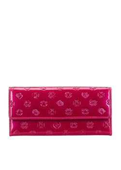 Damski portfel z lakierowanej skóry z monogramem różowy ze sklepu WITTCHEN w kategorii Portfele damskie - zdjęcie 143697779