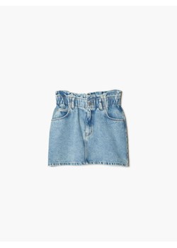 Cropp - Jeansowa mini z wysokim stanem - niebieski ze sklepu Cropp w kategorii Spódnice - zdjęcie 143699198