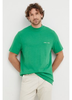 Samsoe Samsoe t-shirt bawełniany Norsbro kolor zielony gładki M20300010 ze sklepu ANSWEAR.com w kategorii T-shirty męskie - zdjęcie 143700227