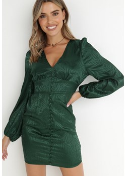 Zielona Sukienka Taliowana Phoebis ze sklepu Born2be Odzież w kategorii Sukienki - zdjęcie 143700908