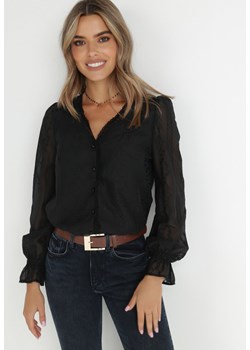 Czarna Koszula z Haftem Andrima ze sklepu Born2be Odzież w kategorii Koszule damskie - zdjęcie 143745406