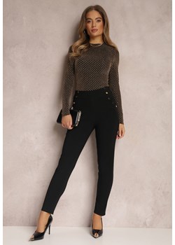 Czarne Spodnie High Waist Phililea ze sklepu Renee odzież w kategorii Spodnie damskie - zdjęcie 143745908