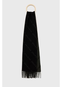 Gestuz szalik wełniany kolor czarny wzorzysty ze sklepu ANSWEAR.com w kategorii Szaliki i chusty damskie - zdjęcie 143757787