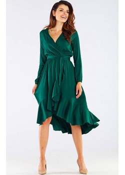 A456 sukienka asymetryczna, Kolor zielony, Rozmiar S, Awama ze sklepu Primodo w kategorii Sukienki - zdjęcie 143765087