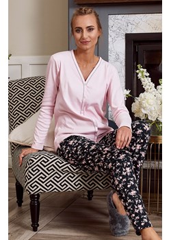 Piżama damska z długim rękawem i długimi nogawkami Leonia, Kolor różowo-granatowy, Rozmiar S, Italian Fashion ze sklepu Intymna w kategorii Piżamy damskie - zdjęcie 143779336