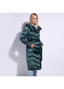 Damski płaszcz puchowy z kapturem zielony ze sklepu WITTCHEN w kategorii Płaszcze damskie - zdjęcie 143783408
