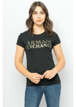 t-shirt damski armani exchange 6lyt12 yj6qz czarny ze sklepu Royal Shop w kategorii Bluzki damskie - zdjęcie 143798126