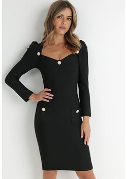 Czarna Sukienka Dopasowana Callaleia ze sklepu Born2be Odzież w kategorii Sukienki - zdjęcie 143808495