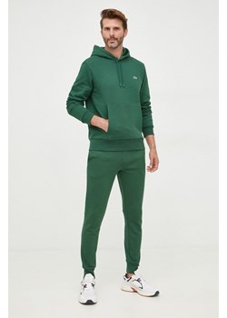 Lacoste bluza kolor zielony z kapturem gładka ze sklepu ANSWEAR.com w kategorii Bluzy męskie - zdjęcie 143816089