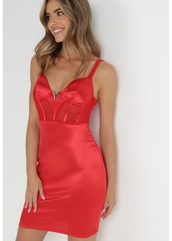 Czerwona Sukienka Bieliźniana Havaa ze sklepu Born2be Odzież w kategorii Sukienki - zdjęcie 143818749
