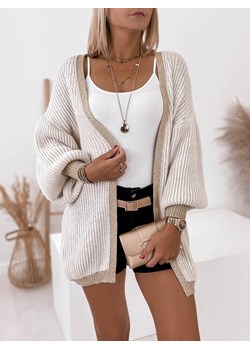 kardigan adelaide beżowy one size ze sklepu UBRA w kategorii Swetry damskie - zdjęcie 144092915
