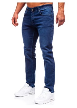 Granatowe spodnie jeansowe męskie regular fit Denley 1133 ze sklepu Denley w kategorii Jeansy męskie - zdjęcie 144264447