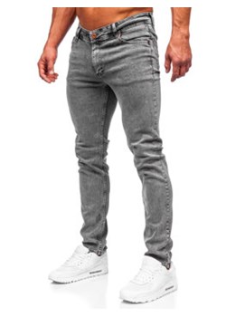 Grafitowe spodnie jeansowe męskie slim fit Denley 6187 ze sklepu Denley w kategorii Jeansy męskie - zdjęcie 144264449
