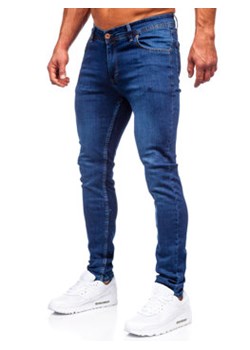 Granatowe spodnie jeansowe męskie slim fit Denley 6147 ze sklepu Denley w kategorii Jeansy męskie - zdjęcie 144264476