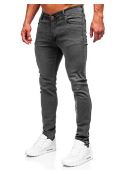 Grafitowe spodnie jeansowe męskie slim fit Denley 6220 ze sklepu Denley w kategorii Jeansy męskie - zdjęcie 144264479
