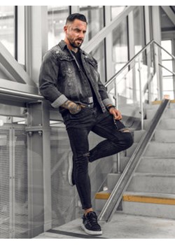 Czarna jeansowa kurtka męska Denley MJ504NA ze sklepu Denley w kategorii Kurtki męskie - zdjęcie 144264556