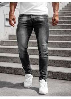 Czarne spodnie jeansowe męskie slim fit Denley MP0066N ze sklepu Denley w kategorii Jeansy męskie - zdjęcie 144264568